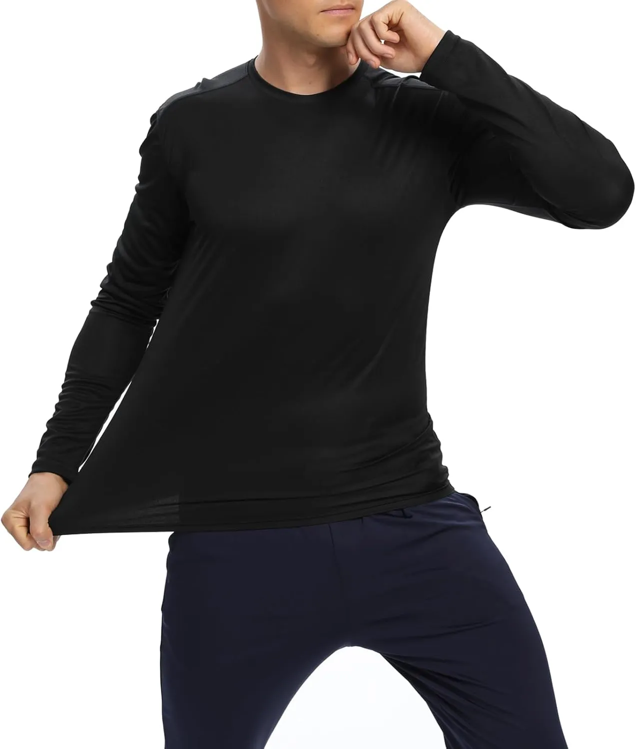 1/3 /6 Pack Mens Long Sleeve T Shirts,Running Sun Protection UPF 50  Shirts Quick-Dry Lightweight Workout T-Shirts