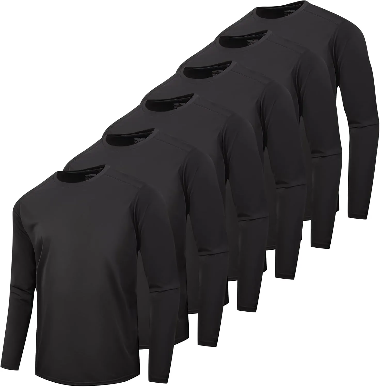 1/3 /6 Pack Mens Long Sleeve T Shirts,Running Sun Protection UPF 50  Shirts Quick-Dry Lightweight Workout T-Shirts