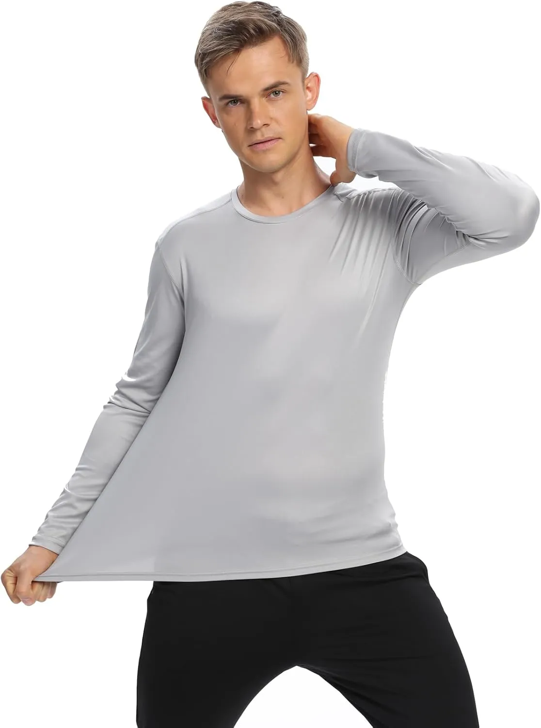 1/3 /6 Pack Mens Long Sleeve T Shirts,Running Sun Protection UPF 50  Shirts Quick-Dry Lightweight Workout T-Shirts