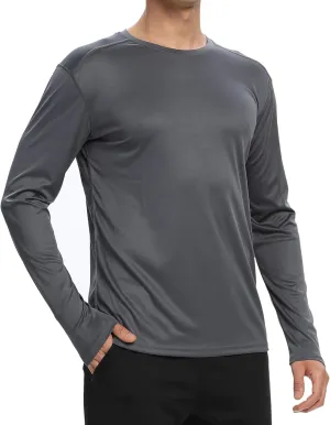 1/3 /6 Pack Mens Long Sleeve T Shirts,Running Sun Protection UPF 50  Shirts Quick-Dry Lightweight Workout T-Shirts
