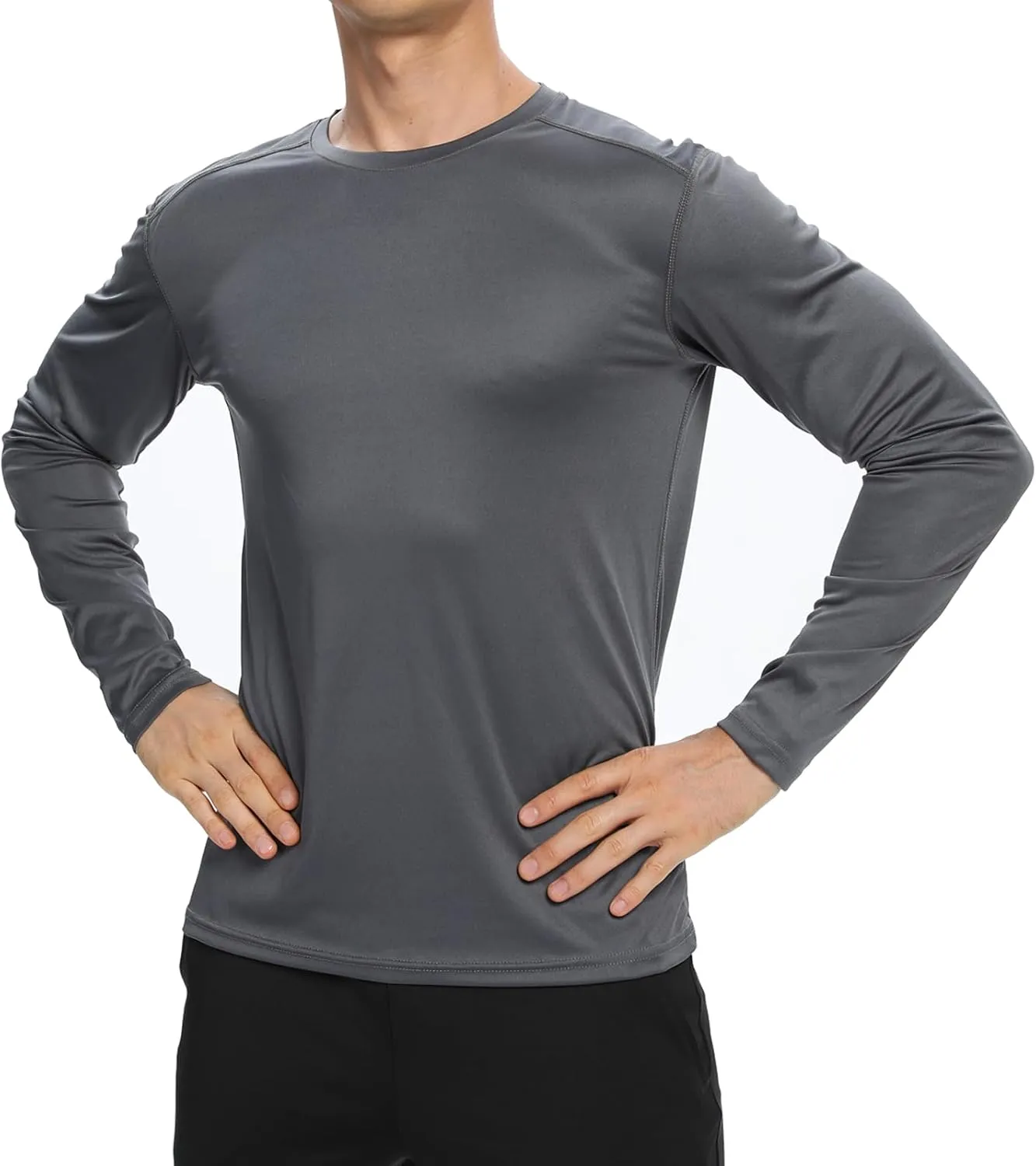 1/3 /6 Pack Mens Long Sleeve T Shirts,Running Sun Protection UPF 50  Shirts Quick-Dry Lightweight Workout T-Shirts