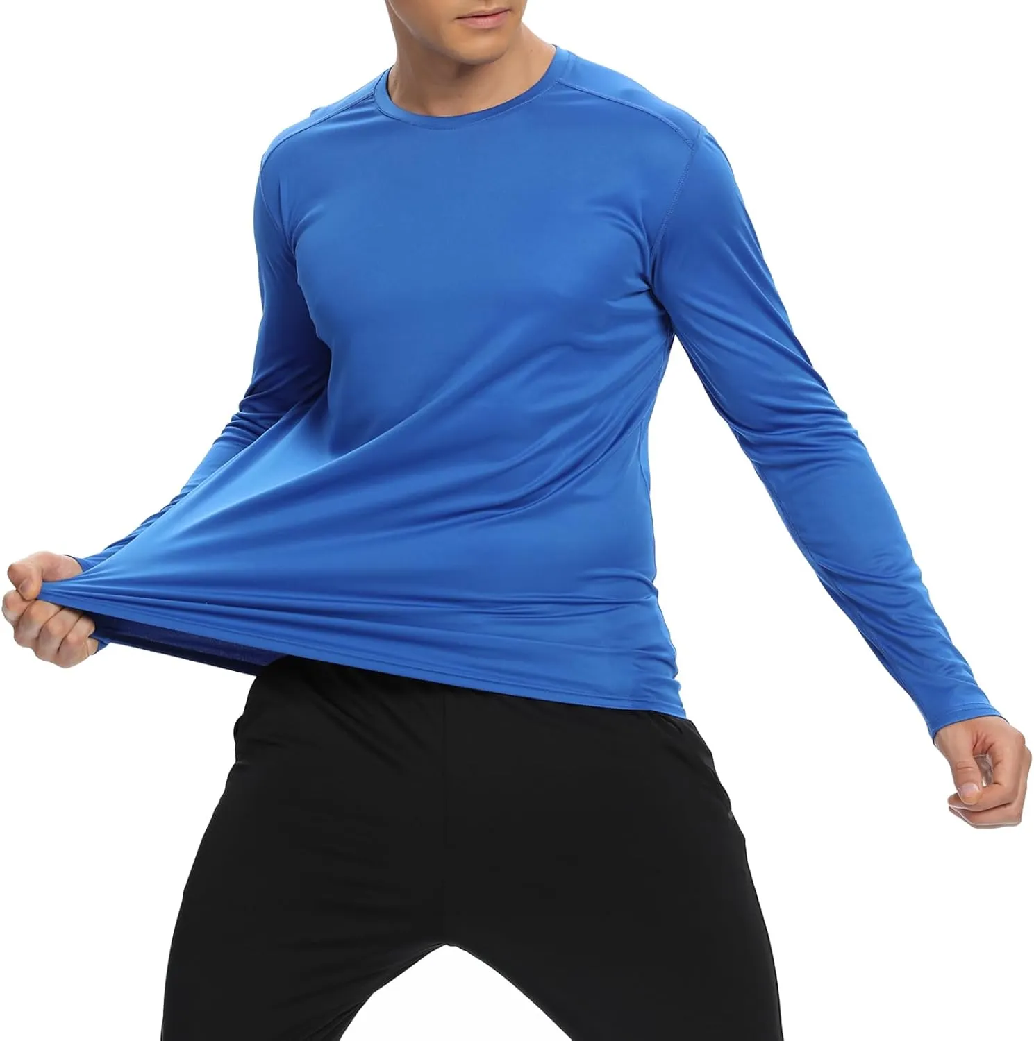 1/3 /6 Pack Mens Long Sleeve T Shirts,Running Sun Protection UPF 50  Shirts Quick-Dry Lightweight Workout T-Shirts