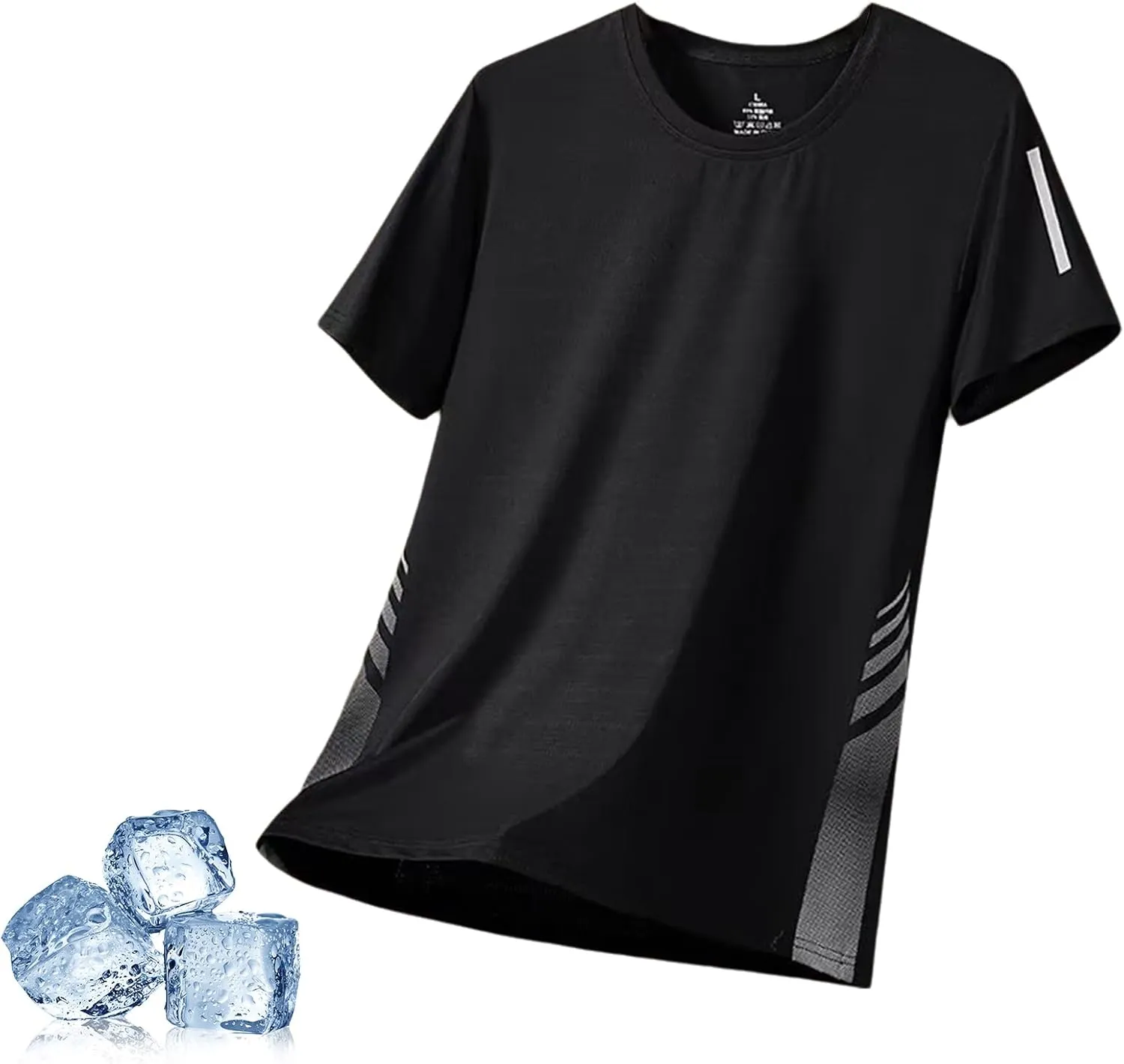 2025 New Men's Breathable Soft Short Sleeve Shirts Cooling Ice Silk Running Shirts Quick Dry Breathable Tops