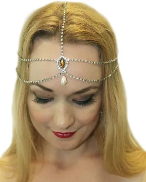 20s Silver Gatsby Head Chain