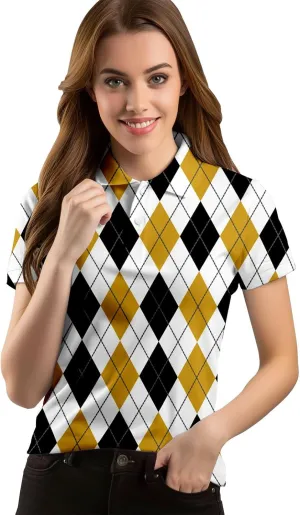 80s 90s Funny Golf Shirts for Women Quick Dry Golf Outfits Athletic Golf Top Printed Golf Tennis Shirts