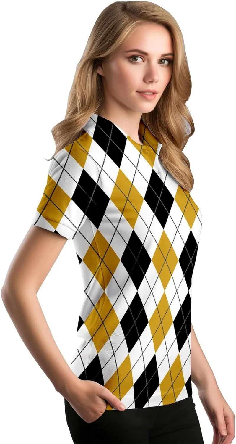 80s 90s Funny Golf Shirts for Women Quick Dry Golf Outfits Athletic Golf Top Printed Golf Tennis Shirts