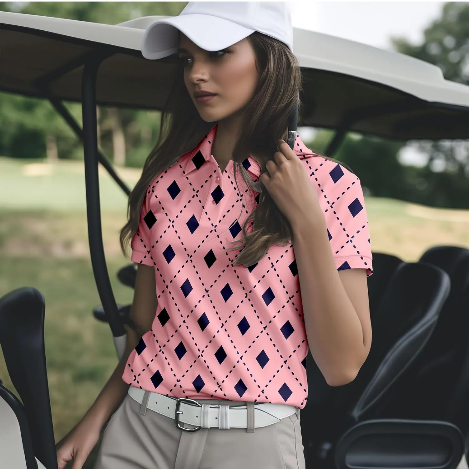 80s 90s Funny Golf Shirts for Women Quick Dry Golf Outfits Athletic Golf Top Printed Golf Tennis Shirts