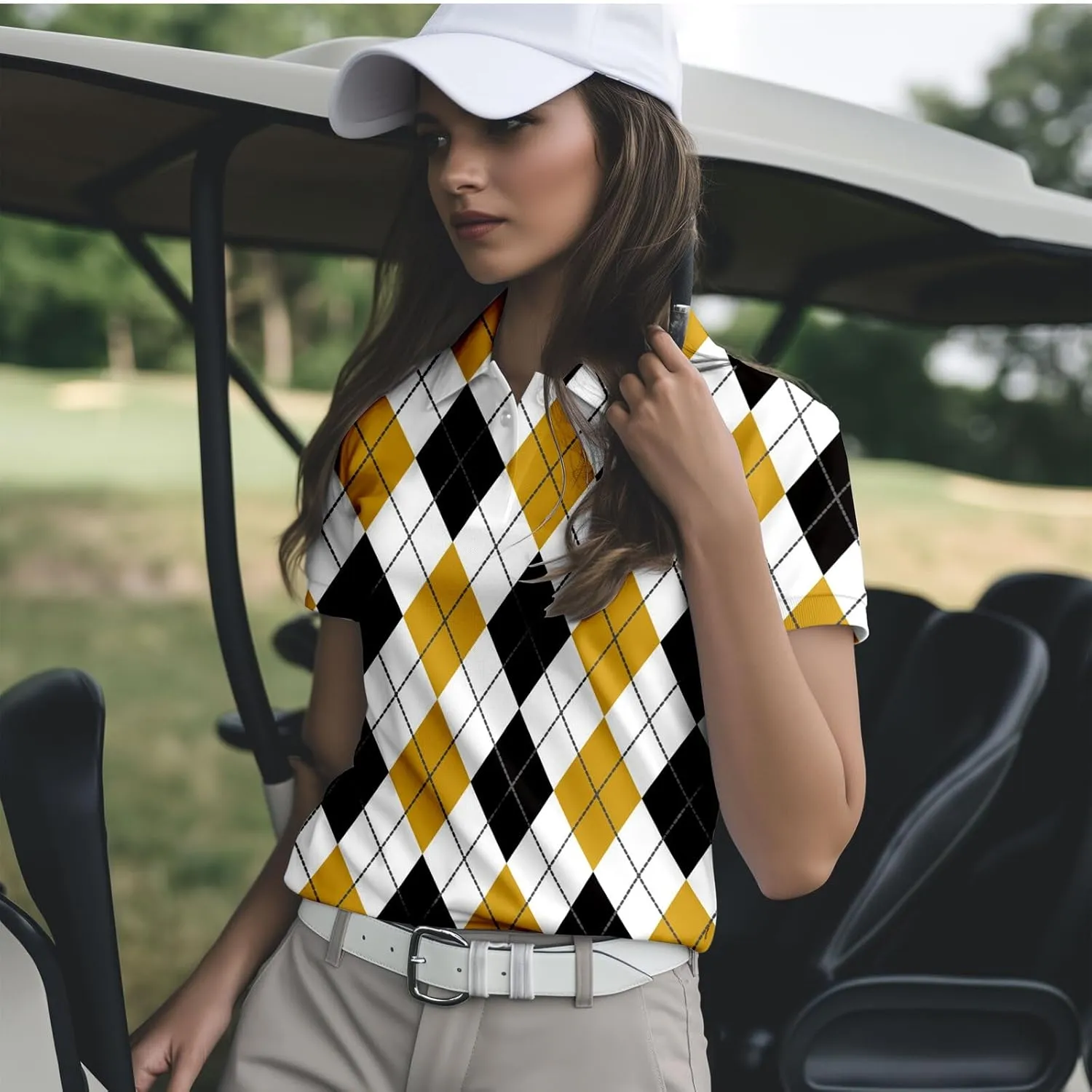80s 90s Funny Golf Shirts for Women Quick Dry Golf Outfits Athletic Golf Top Printed Golf Tennis Shirts
