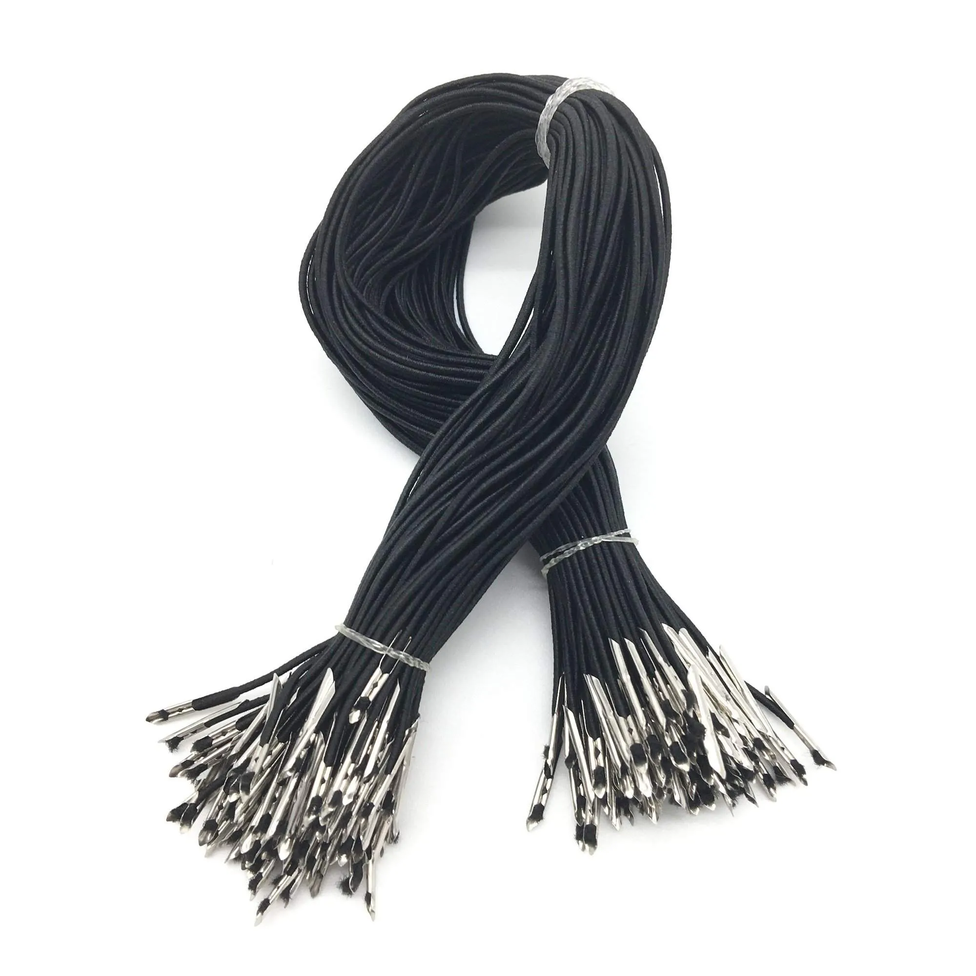 A Set of Three Elastic Cord with Metal Barbs in THree Colors