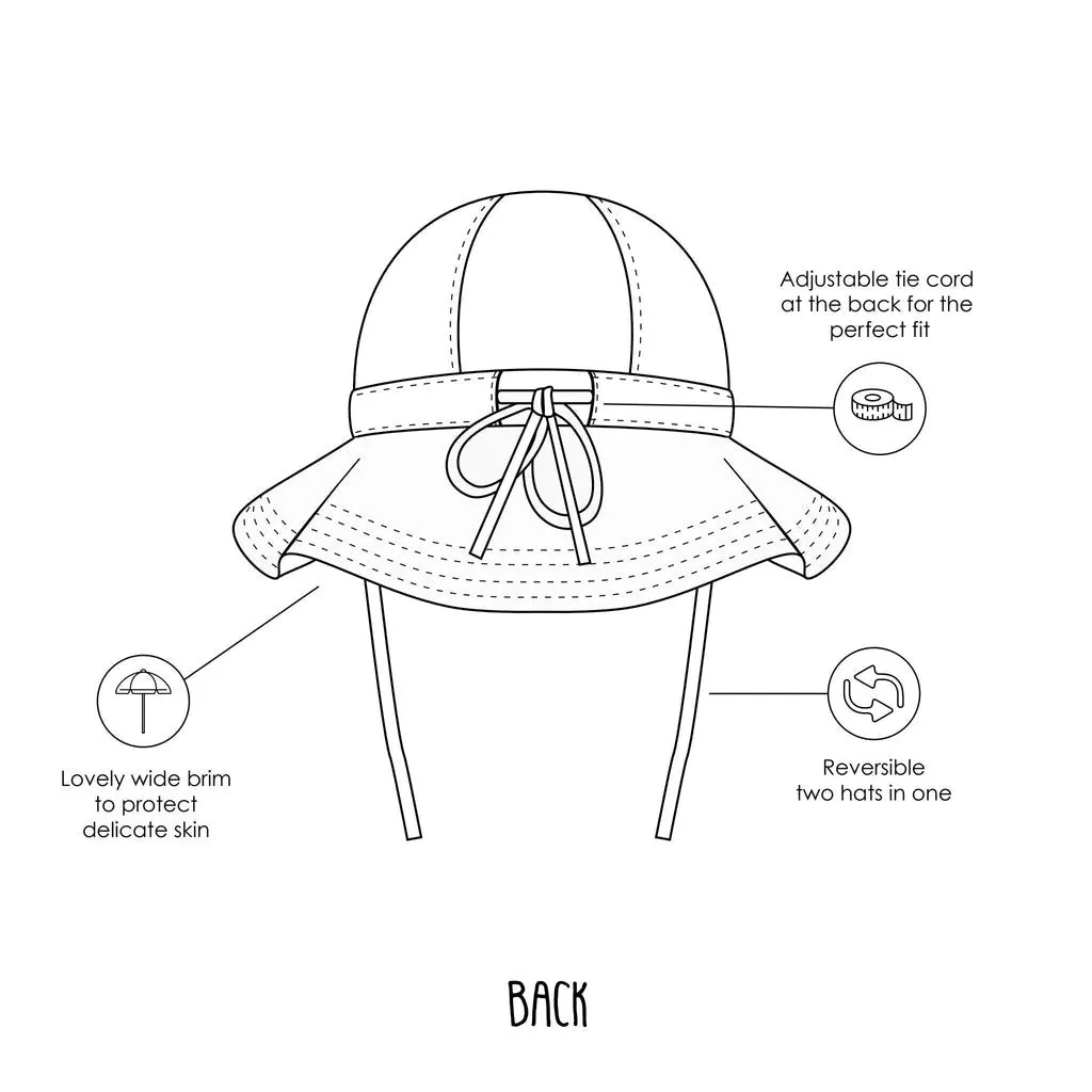 Acorn Kids: Wide Brim Reversible Sunhat Full Bloom Pink Green