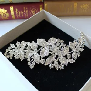 Alloy Rhinestone Elegant  Flowers Tiaras | Bridelily