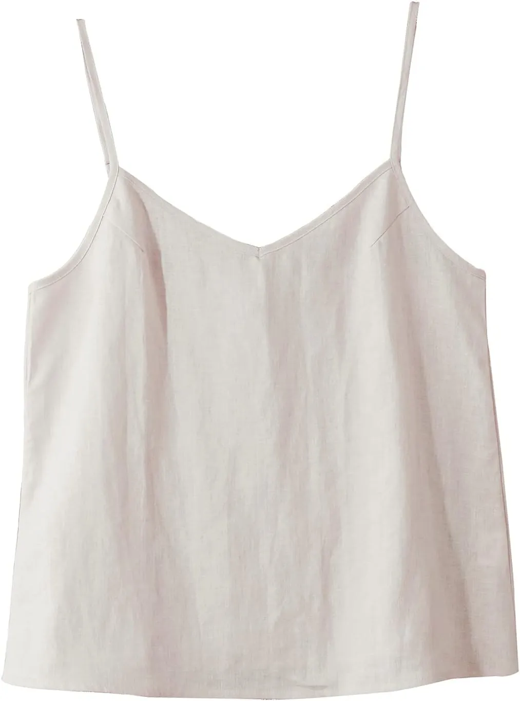 Amazhiyu Women's 100% Linen Camisole Tank Top V-Neck Loose Casual Cami Tops