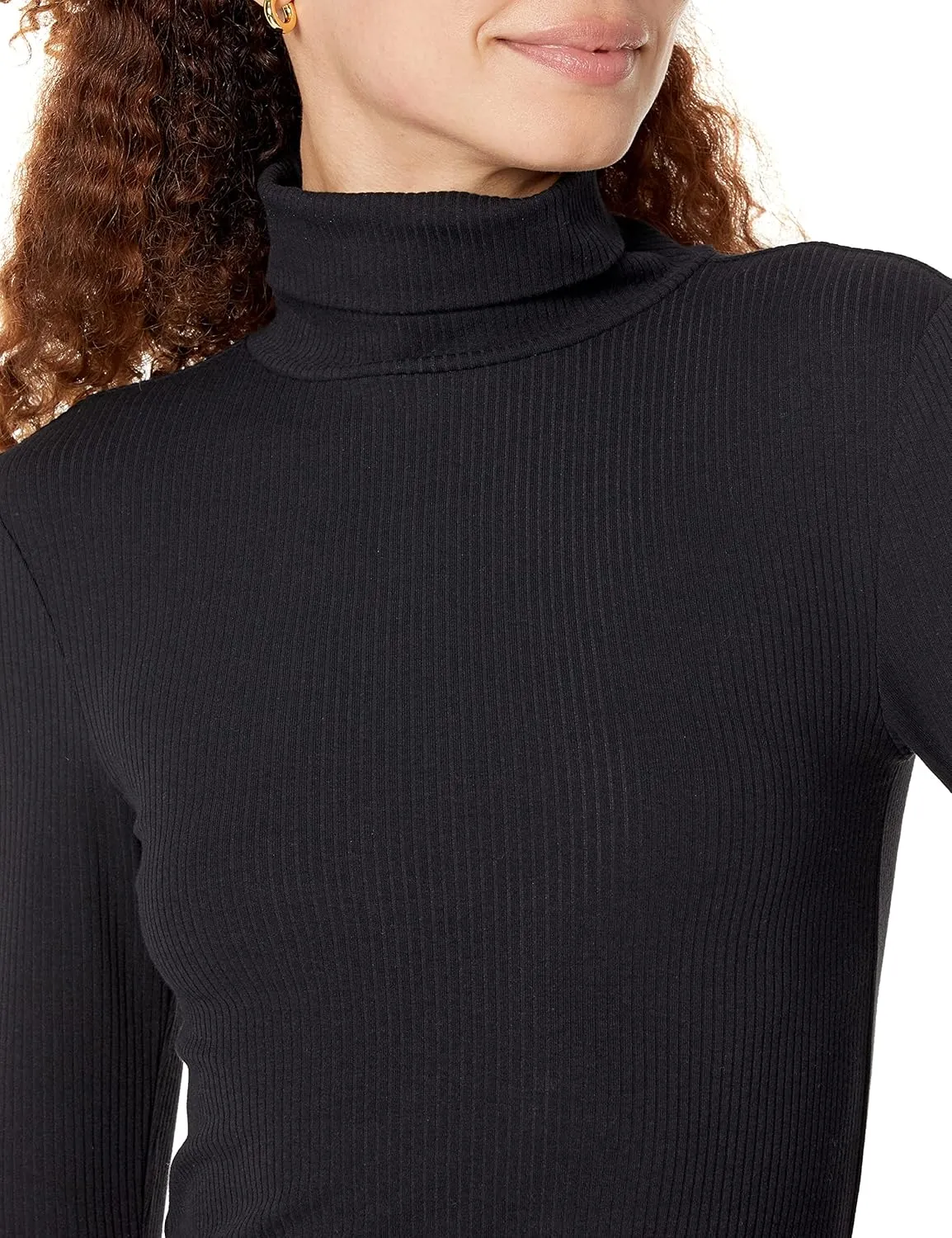 Amazon Essentials Women's Slim-Fit Layering Long Sleeve Knit Rib Turtleneck Top (Available in Plus Size), Pack of 2