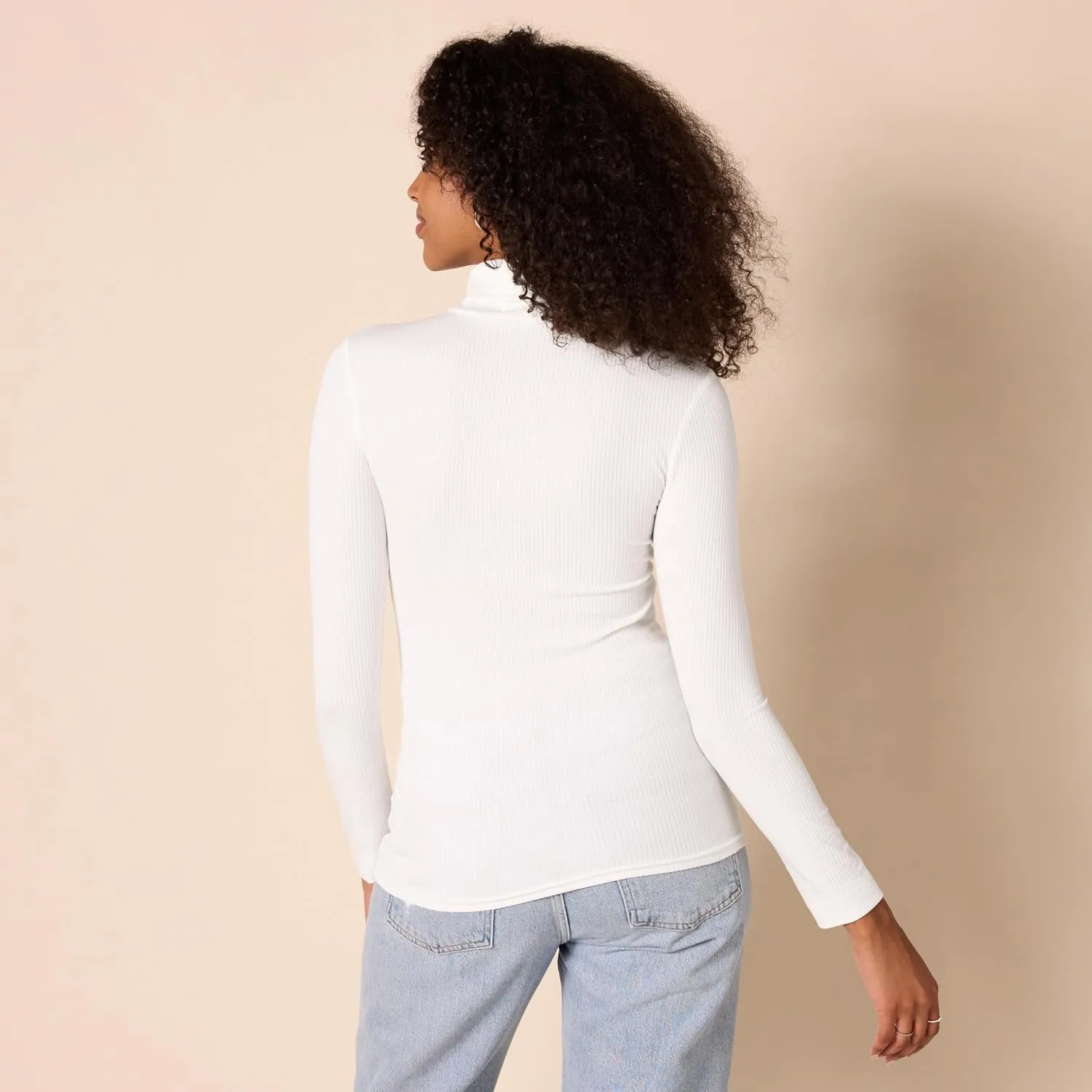 Amazon Essentials Women's Slim-Fit Layering Long Sleeve Knit Rib Turtleneck Top (Available in Plus Size), Pack of 2