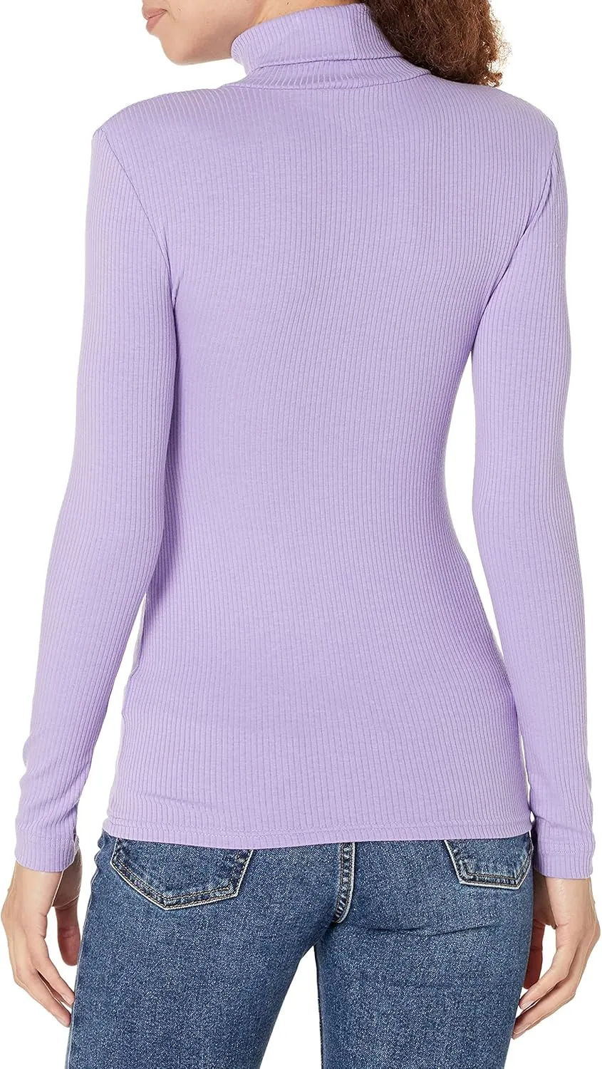 Amazon Essentials Women's Slim-Fit Layering Long Sleeve Knit Rib Turtleneck Top (Available in Plus Size), Pack of 2