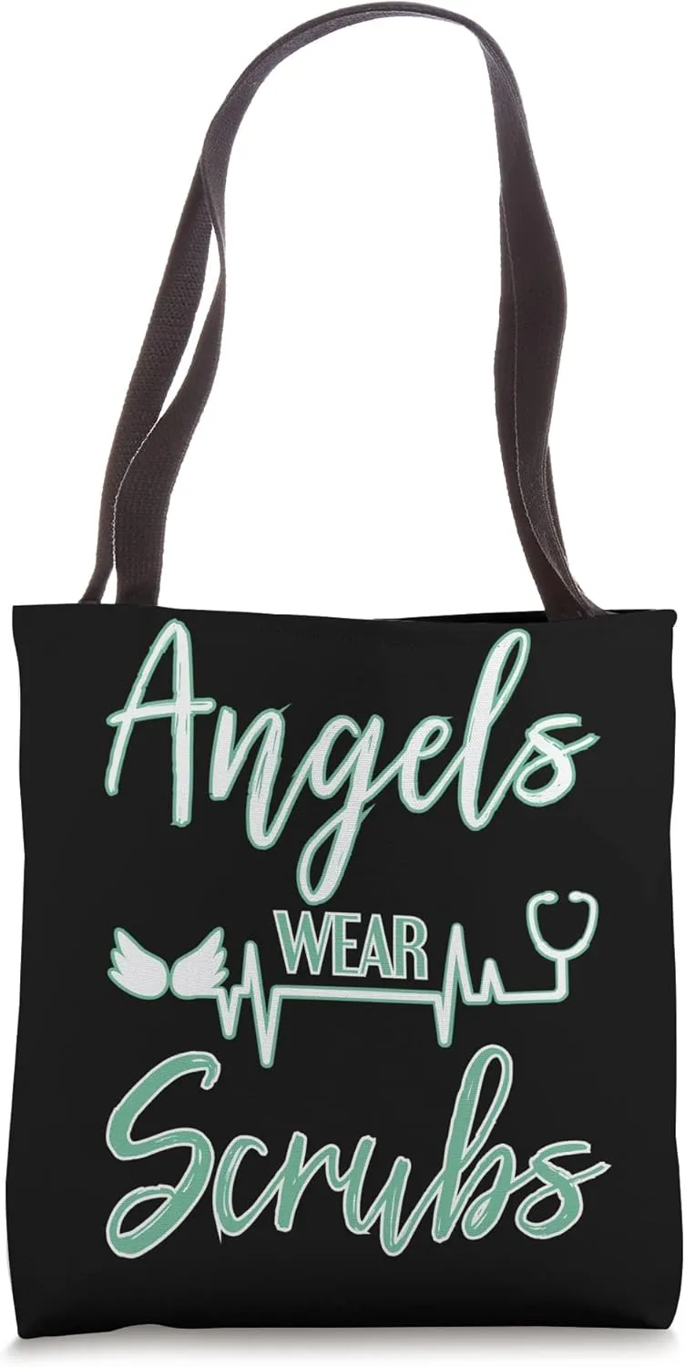 Angels Wear Masks Fun Medical Professional Doctor Nurse Tote Bag