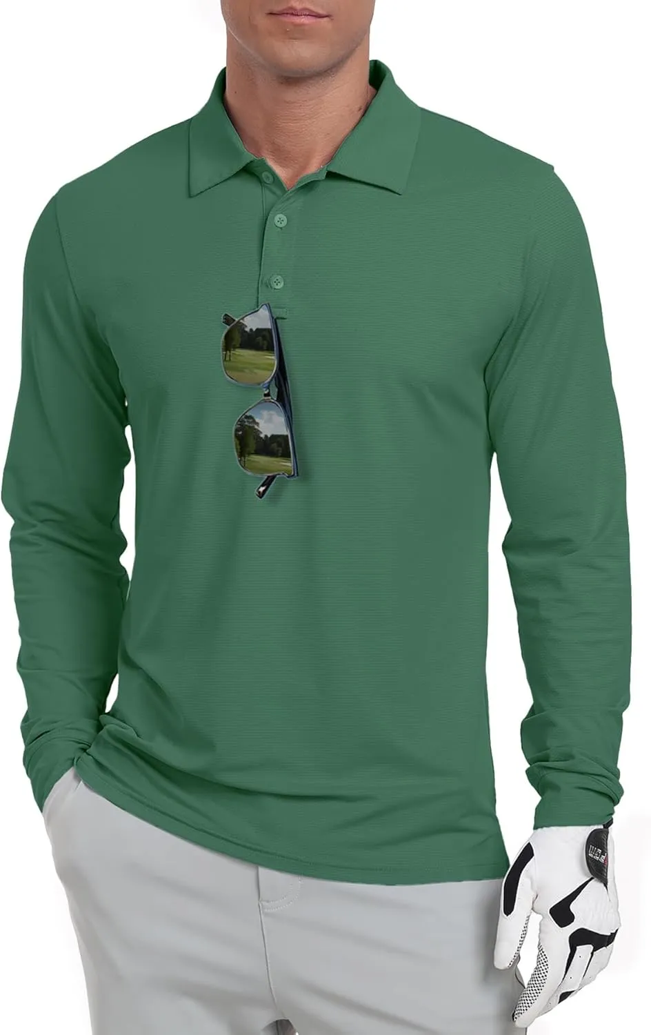 Askdeer Men's Golf Polo Shirts Long Sleeve UPF 50  Performance Collar Shirts Lightweight Summer Casual Quick Dry Tee