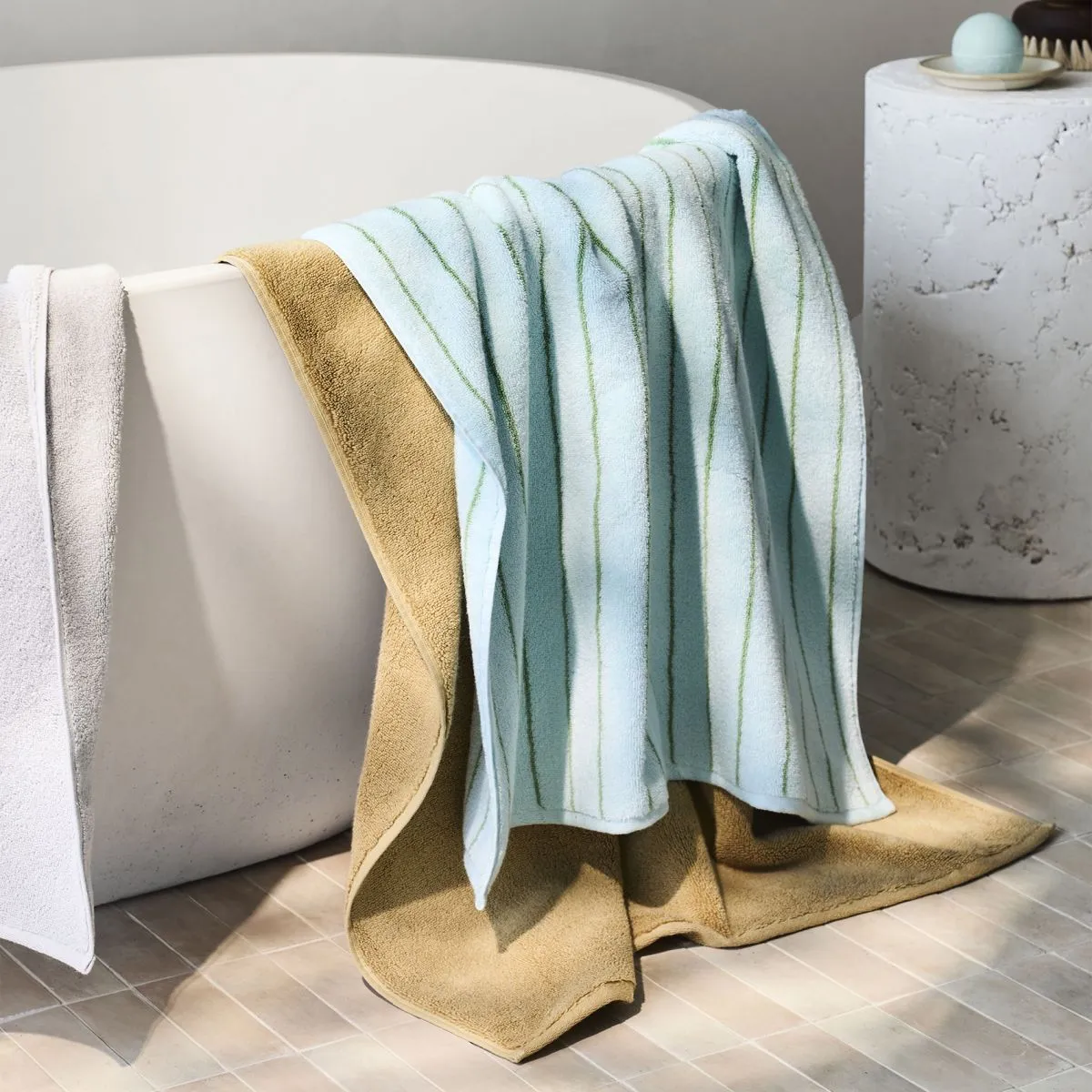 Aven Stripe Australian Cotton Towel Collection by Sheridan SEASPRAY