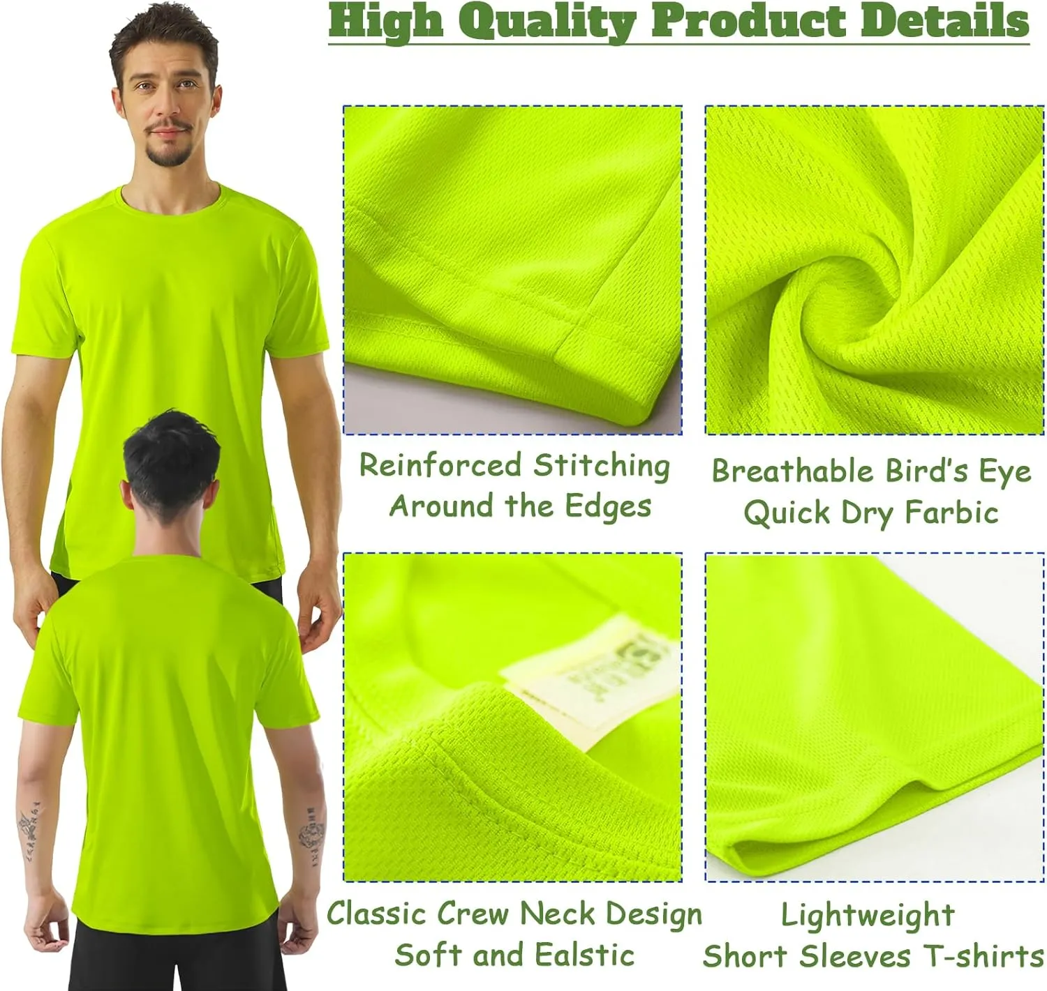 BeautyWill High Visibility Shirts Long Sleeve Class 2 Reflective Shirts ANSI with Pocket Safety Shirts for Men and Women