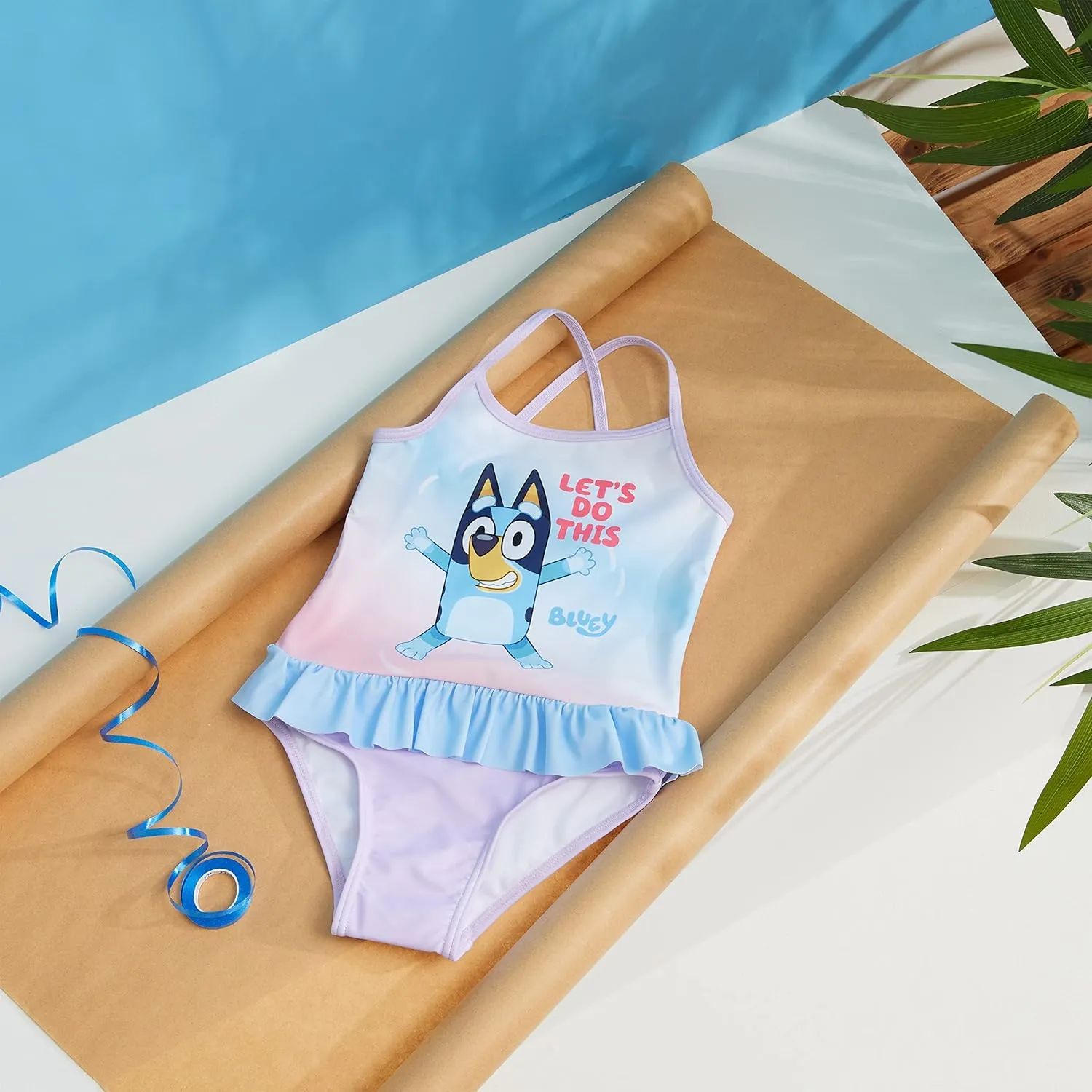 Bluey Girls Swimsuit Long Sleeve One Piece Bathing Suit or Rash Guard Kids Toddler