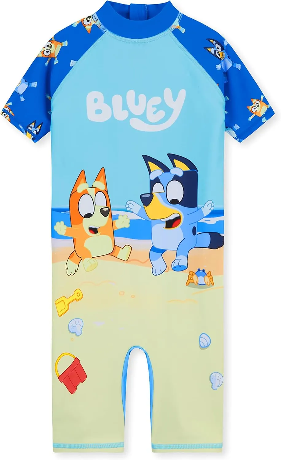 Bluey Girls Swimsuit Long Sleeve One Piece Bathing Suit or Rash Guard Kids Toddler