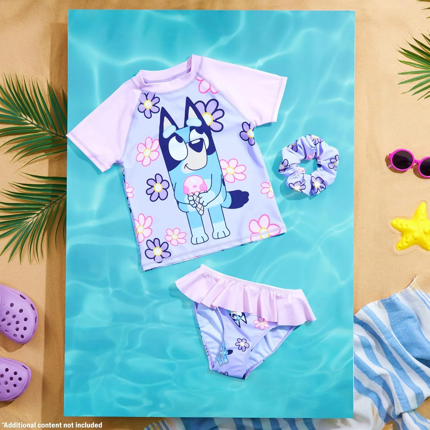 Bluey Girls Swimsuit Long Sleeve One Piece Bathing Suit or Rash Guard Kids Toddler
