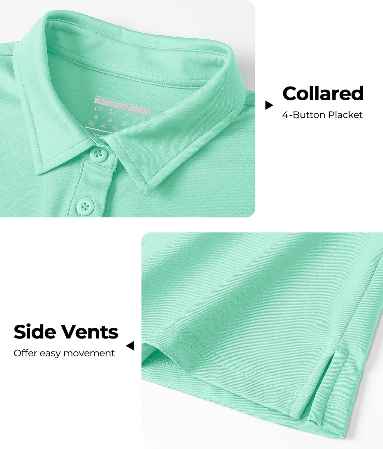 Boladeci Women's Golf Polo Shirts Short Sleeve UPF 50  Sun Protection Quick Dry Lightweight 4-Button Tennis Tops