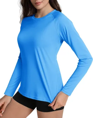 Boladeci Women's Sun Shirts UPF 50  UV Protection Rash Guard Long Sleeve Swim Shirts Quick Dry Lightweight Workout Tops