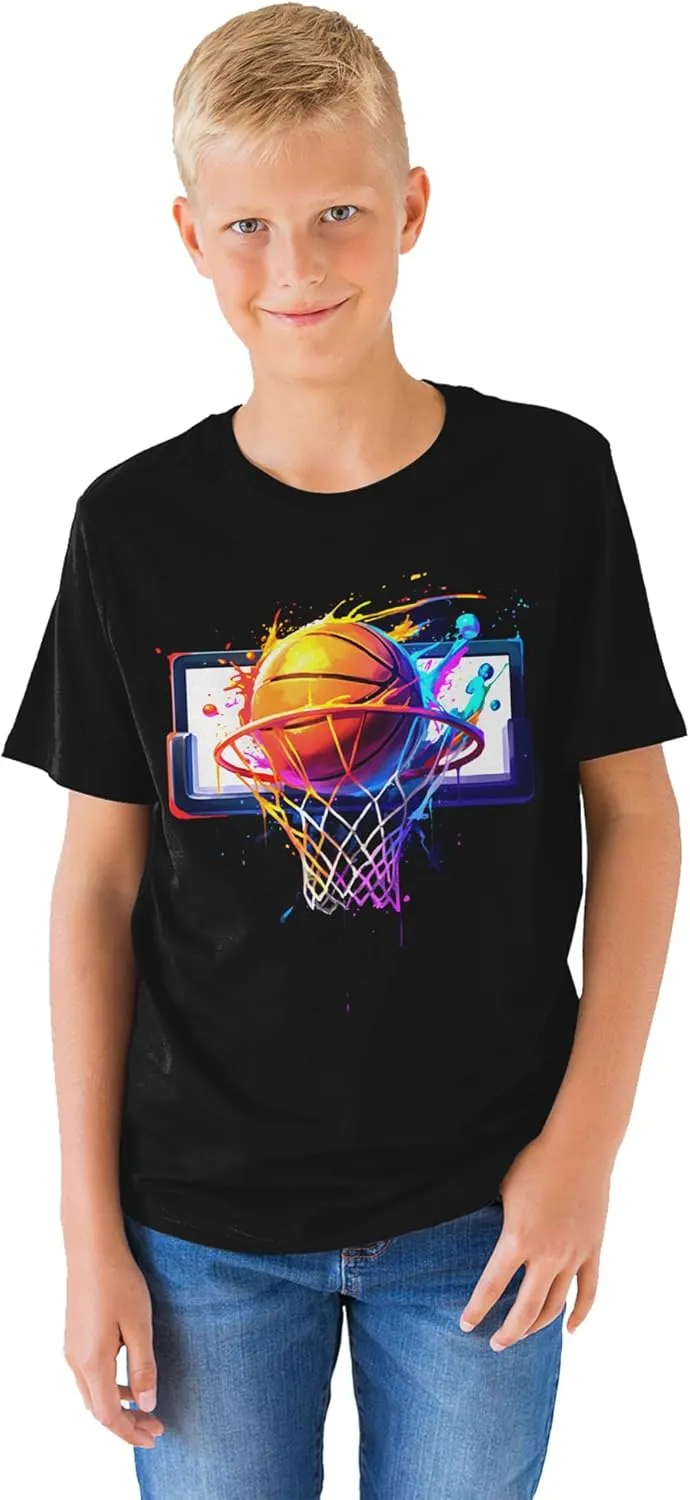 Boys Girls 3D Graphic T-Shirts, Cool Crewneck Unisex Kids Short Sleeve, Novelty Tees for 6-16 Years Teens