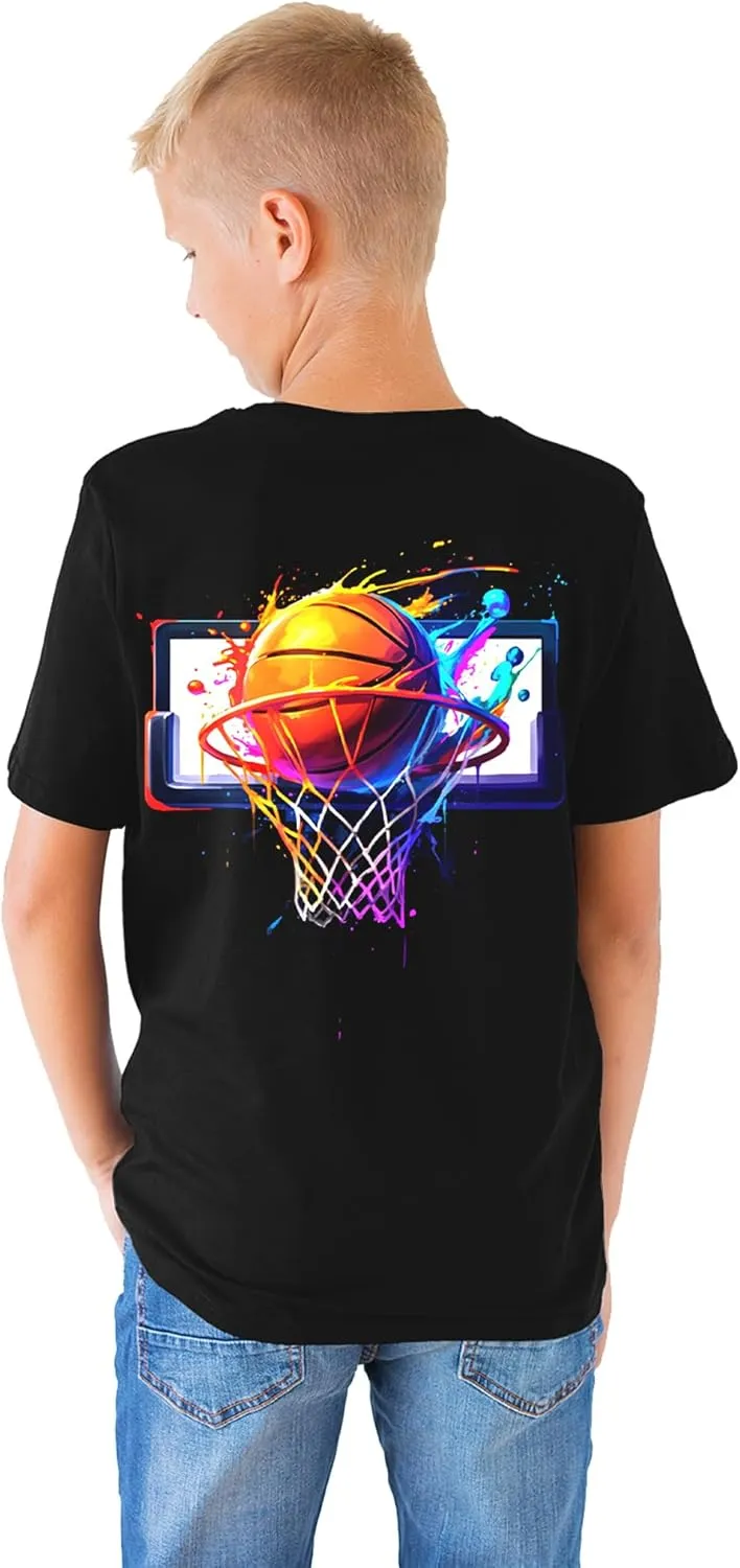 Boys Girls 3D Graphic T-Shirts, Cool Crewneck Unisex Kids Short Sleeve, Novelty Tees for 6-16 Years Teens