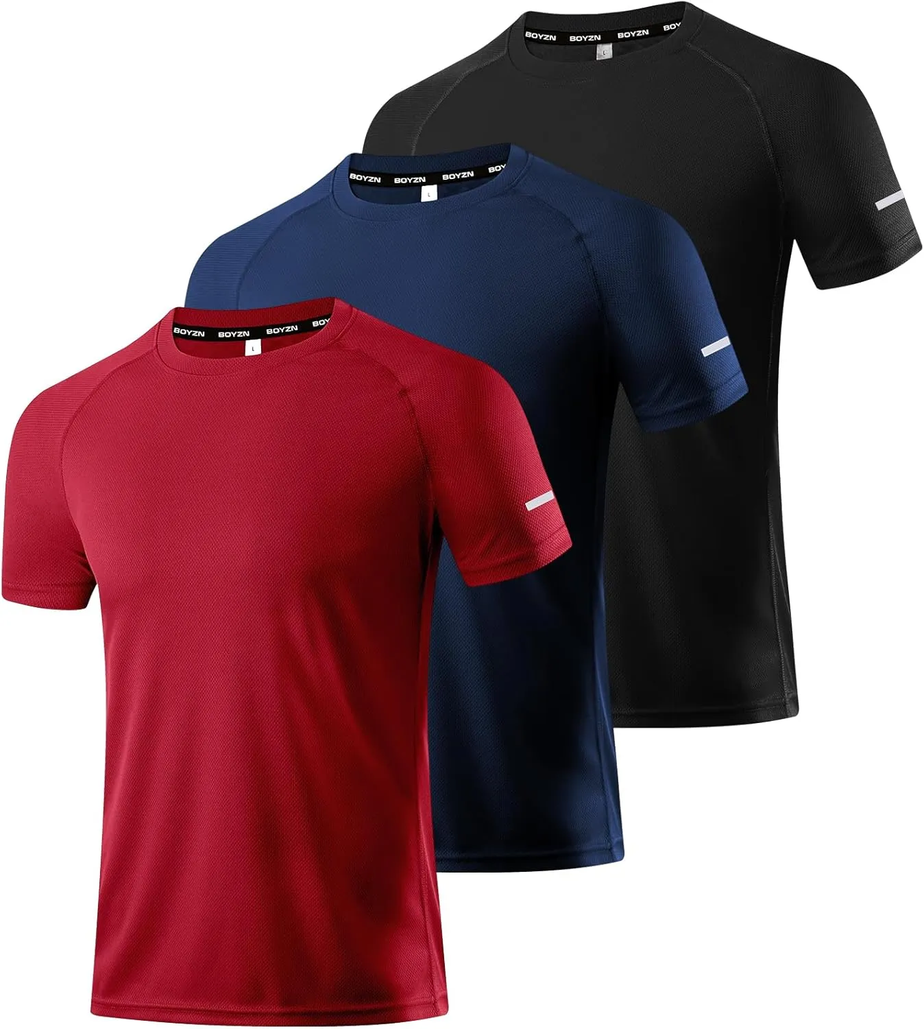 Boyzn 1 or 3 Pack Men's Workout Running Shirts, Dry Fit Moisture Wicking T-Shirts, Sports Gym Athletic Short Sleeve Shirts