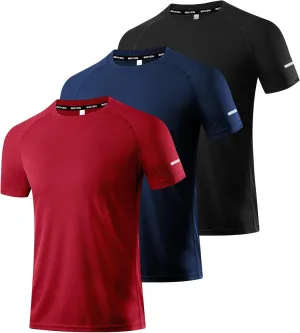 Boyzn 1 or 3 Pack Men's Workout Running Shirts, Dry Fit Moisture Wicking T-Shirts, Sports Gym Athletic Short Sleeve Shirts