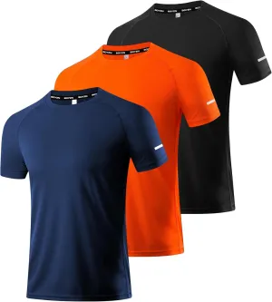 Boyzn 1 or 3 Pack Men's Workout Running Shirts, Dry Fit Moisture Wicking T-Shirts, Sports Gym Athletic Short Sleeve Shirts