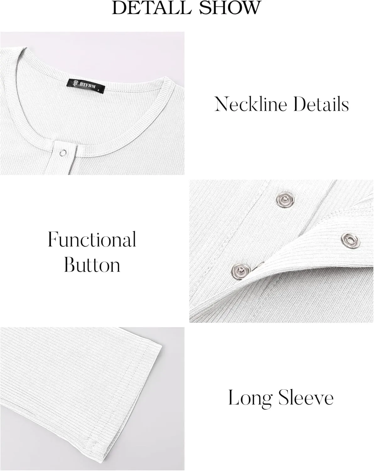 BTFBM Women Long Sleeve Shirts Fall Tops V Neck Button Up Slim Fit Ribbed Knit Solid Color Casual Shirts 2025