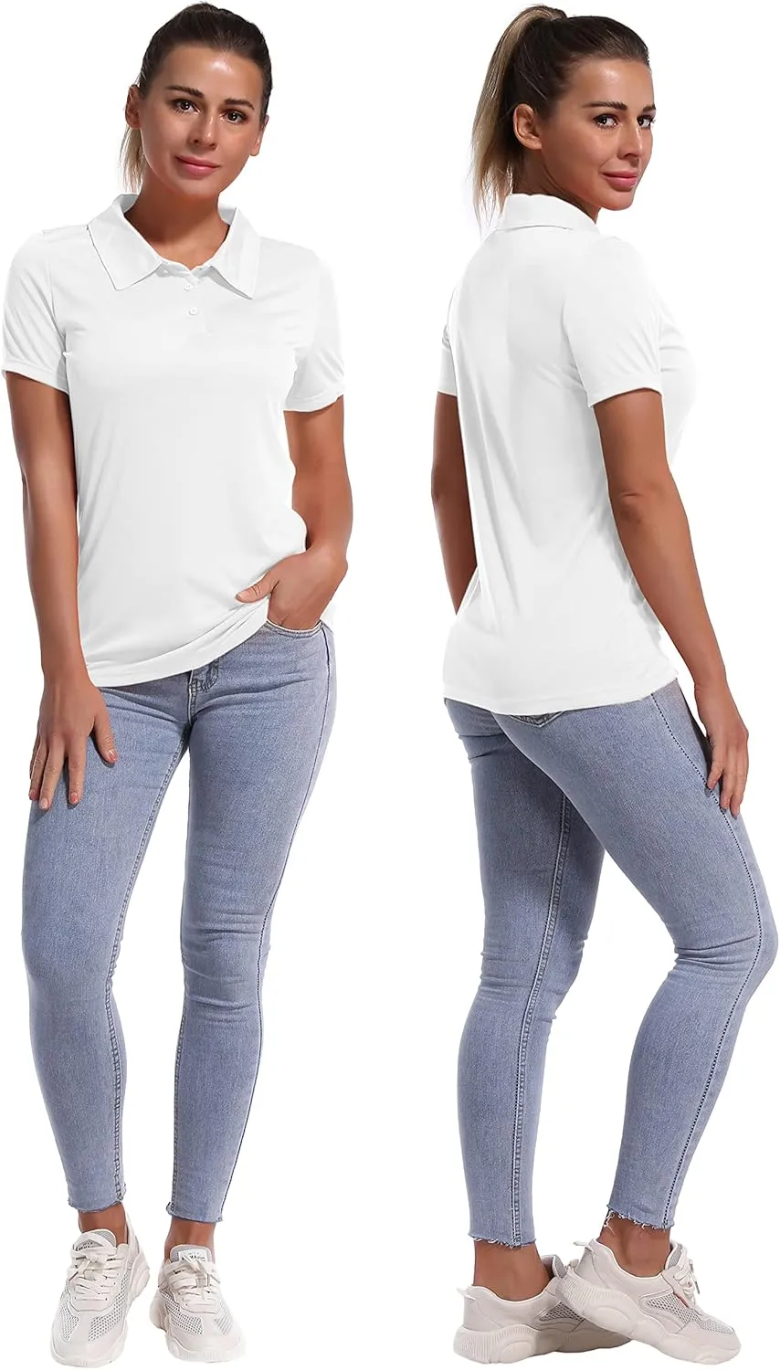 BUBBLELIME Women's UPF 50  Sun Protection Short Sleeve Polo Athletic Tennis Golf Shirts Quick Dry Outdoor Sports Shirts Tops