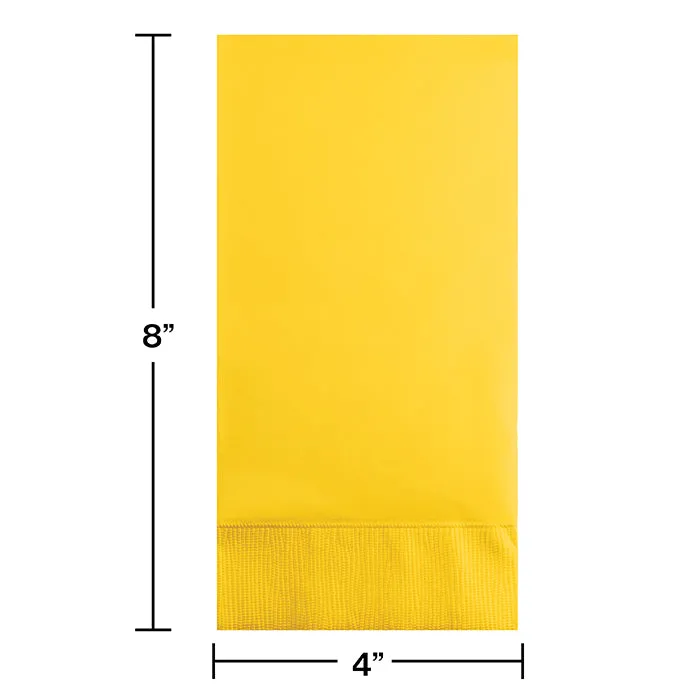 Bulk School Bus Yellow 3 Ply Guest Towels (192 per Case)