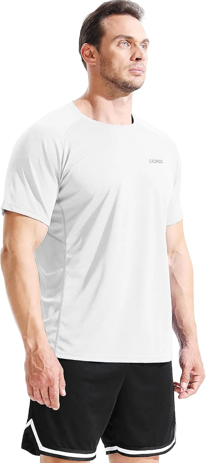 CADMUS Men's 3 Pack Workout Shirts Dry Fit Mesh Athletic T-Shirts