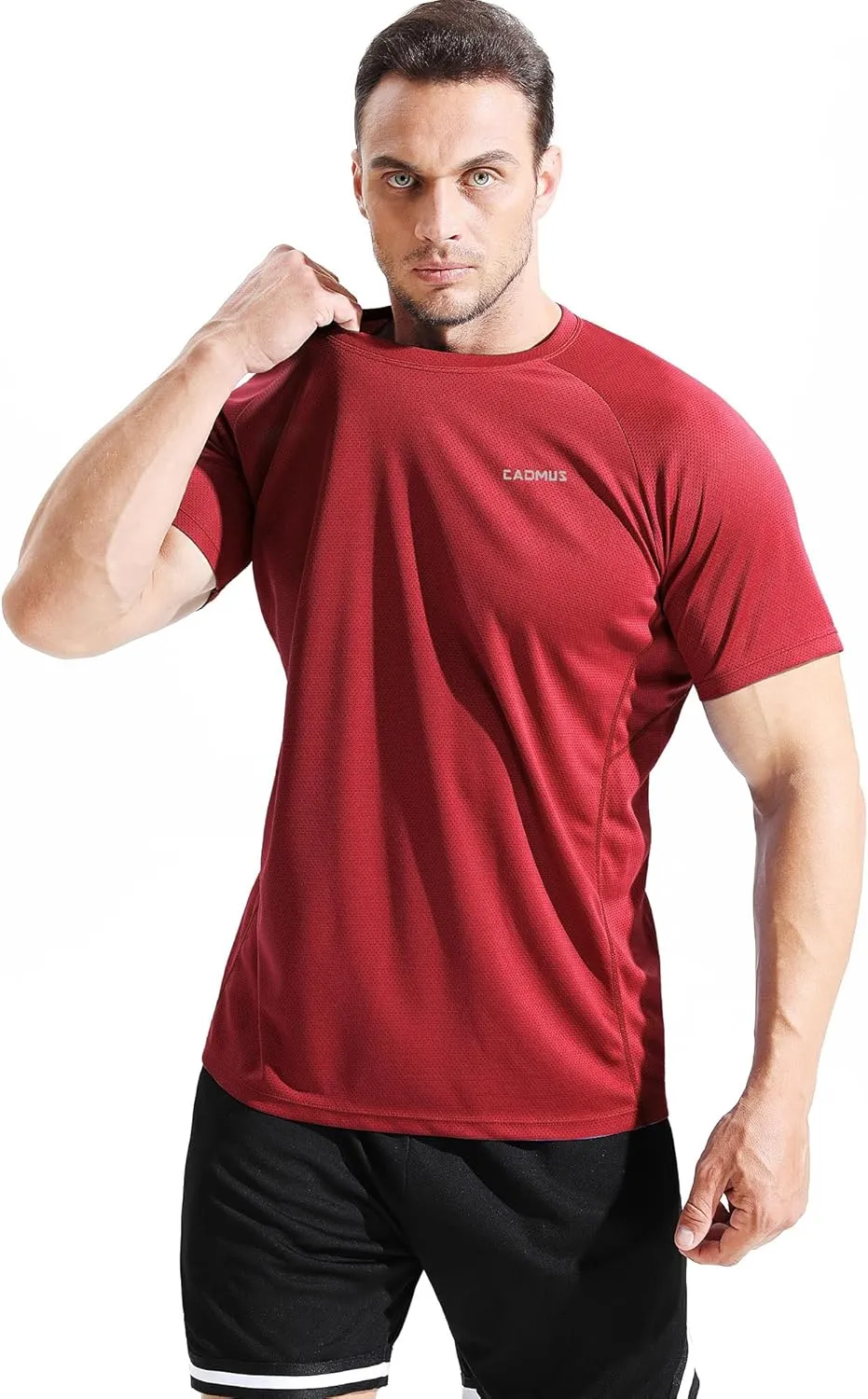 CADMUS Men's 3 Pack Workout Shirts Dry Fit Mesh Athletic T-Shirts