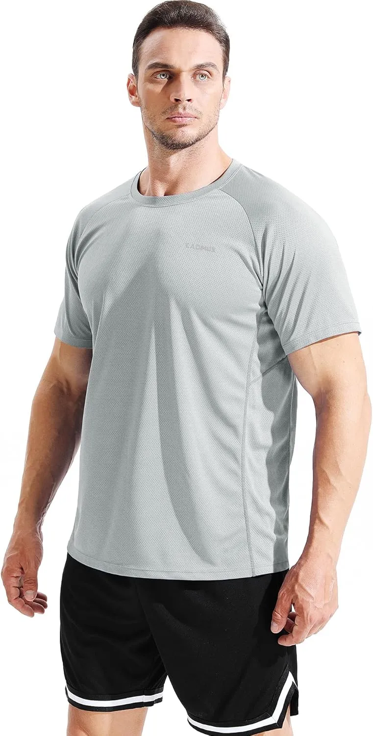 CADMUS Men's 3 Pack Workout Shirts Dry Fit Mesh Athletic T-Shirts