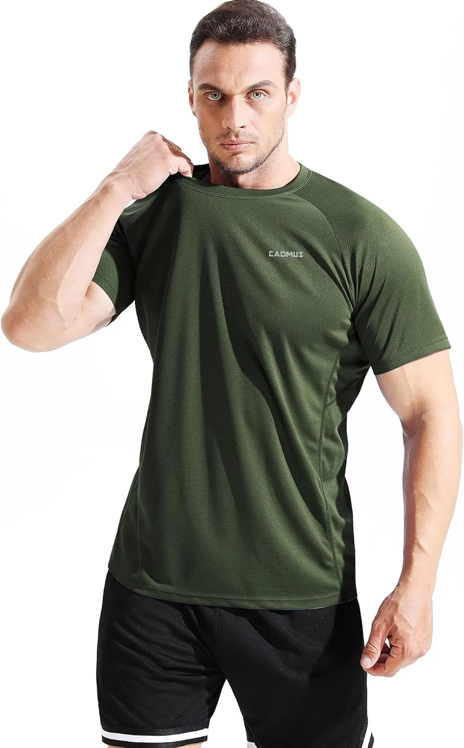 CADMUS Men's 3 Pack Workout Shirts Dry Fit Mesh Athletic T-Shirts