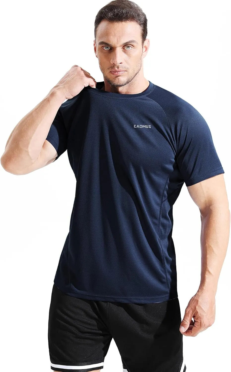CADMUS Men's 3 Pack Workout Shirts Dry Fit Mesh Athletic T-Shirts