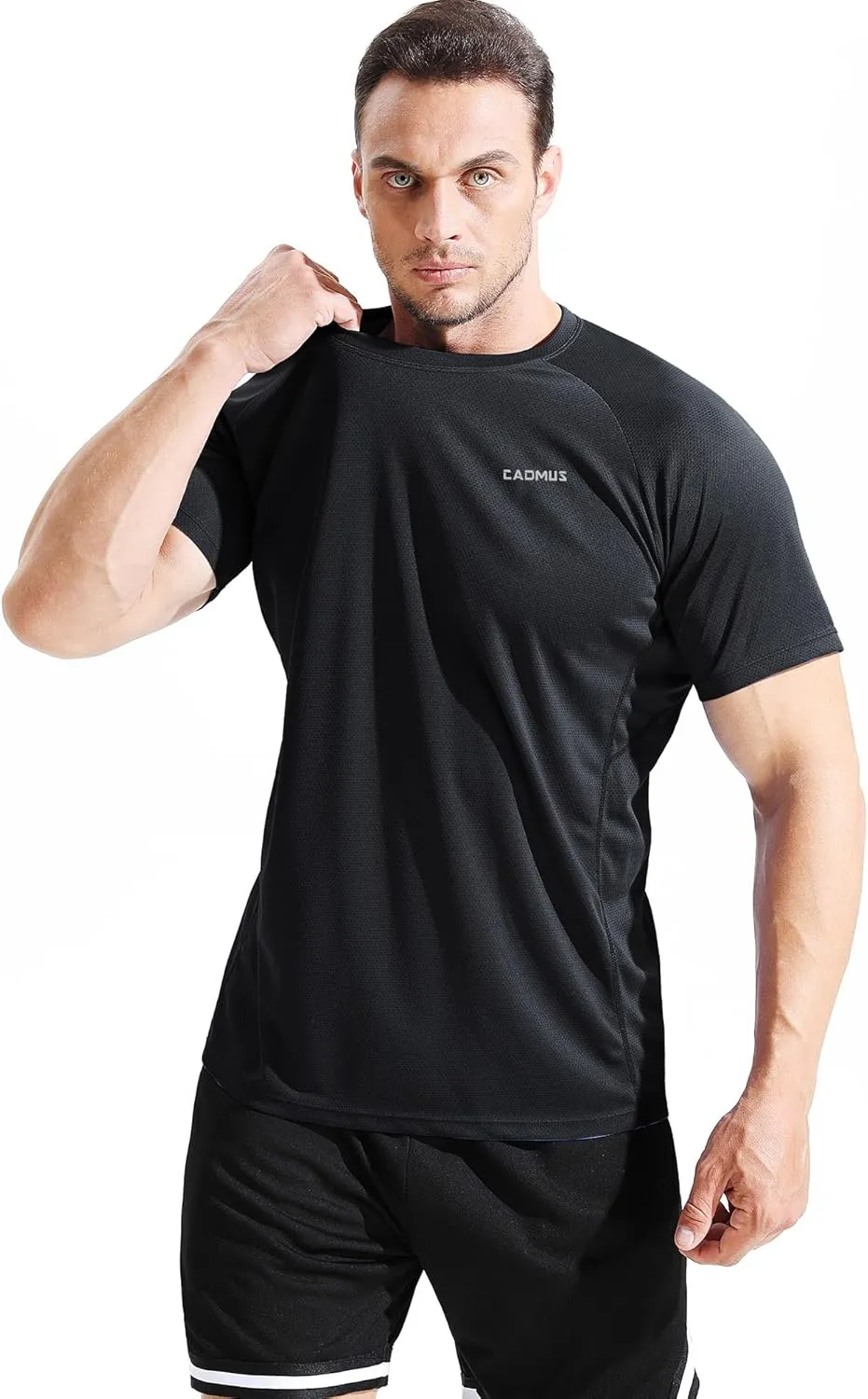 CADMUS Men's 3 Pack Workout Shirts Dry Fit Mesh Athletic T-Shirts