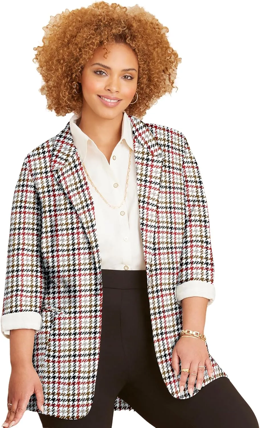 Catherines Women's Plus Size Liz&Me Ponte Knit Blazer
