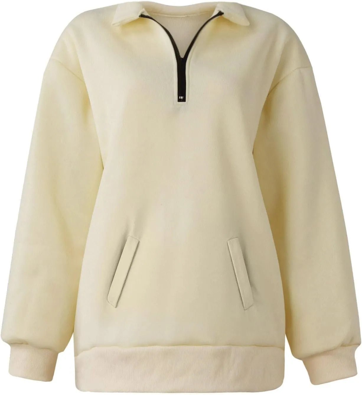 ChicCrate Sweatshirt for Women Casual Zipper Neck Tops Fashion Oversized Sweatshirt Long Sleeve Workout Pullover