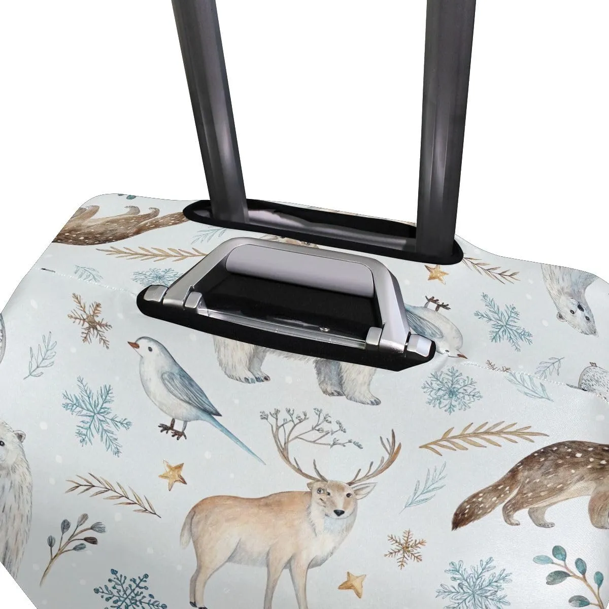 CHIFIGNO Arctic Animals White Protective Suitcase Cover Fit 18-32 Inch Luggage M Fits 22-24 Inch