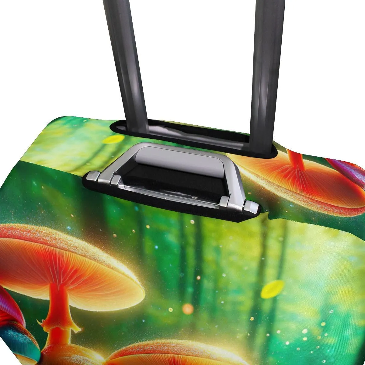 CHIFIGNO Colorful Mushrooms Suitcase Covers Protectors Luggage Dust Cover with Concealed Zippers for 18-32 Inch Luggage S Fits 18-20 Inch
