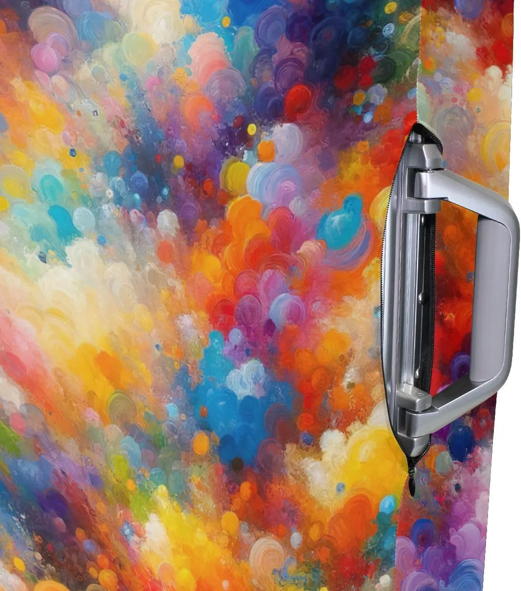 CHIFIGNO Colorful Painting Suitcase Sleeve for Luggage, Luggage Protector Covers Fit 18-32 Inch Luggage M Fits 22-24 Inch