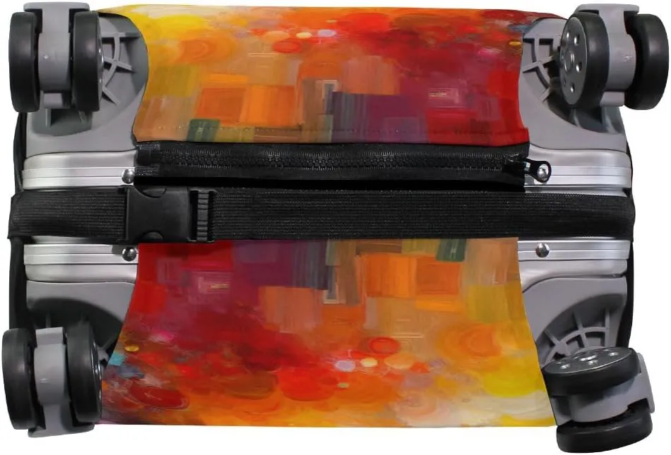 CHIFIGNO Colorful Painting Suitcase Sleeve for Luggage, Luggage Protector Covers Fit 18-32 Inch Luggage M Fits 22-24 Inch