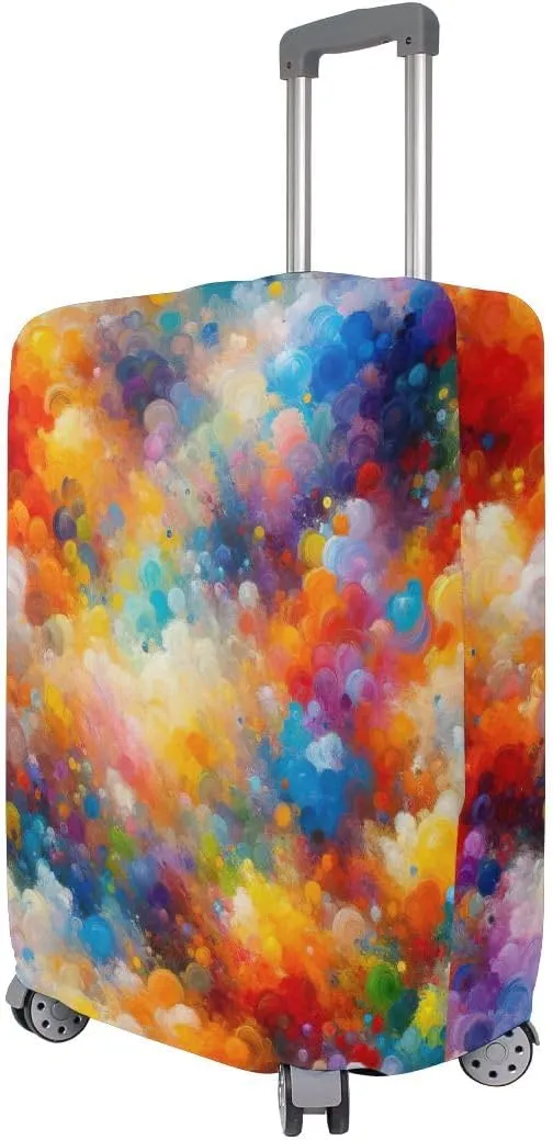 CHIFIGNO Colorful Painting Suitcase Sleeve for Luggage, Luggage Protector Covers Fit 18-32 Inch Luggage M Fits 22-24 Inch