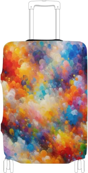 CHIFIGNO Colorful Painting Suitcase Sleeve for Luggage, Luggage Protector Covers Fit 18-32 Inch Luggage M Fits 22-24 Inch